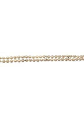 14K Yellow Gold Double Strand Pearl Bracelet #25745